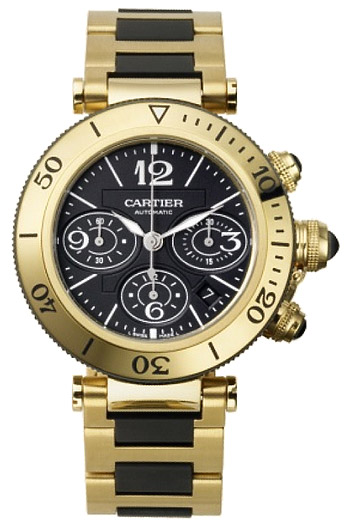 Cartier Pasha Seatimer Series Wonderful 18k Yellow Gold Mens Automatic Wristwatch-W301970M Cartier Pasha Seatimer Series Wonderful 18k Yellow Gold Mens Automatic Wristwatch-W301970M
