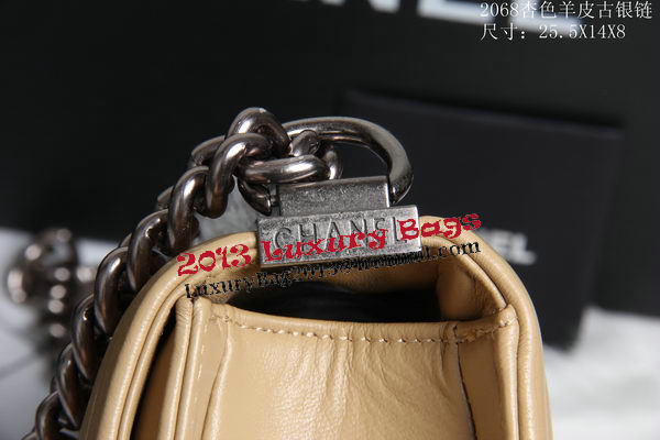 Boy Chanel Flap Shoulder Bag Sheepskin Leather CHA2068 Apricot Boy Chanel Flap Shoulder Bag Sheepskin Leather CHA2068 Apricot