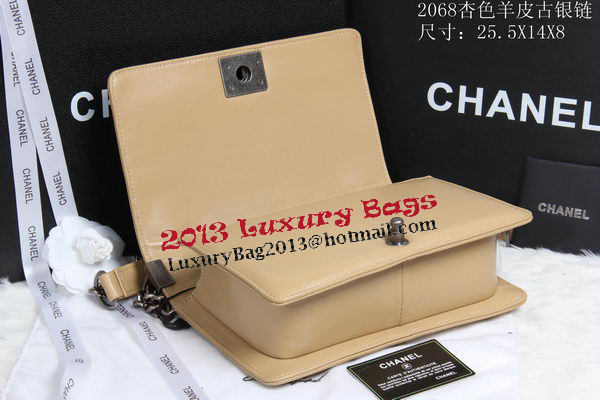 Boy Chanel Flap Shoulder Bag Sheepskin Leather CHA2068 Apricot Boy Chanel Flap Shoulder Bag Sheepskin Leather CHA2068 Apricot