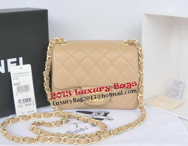 Chanel mini Classic Flap Bag Apricot Original Sheekskin CHA1115 Gold Chanel mini Classic Flap Bag Apricot Original Sheekskin CHA1115 Gold