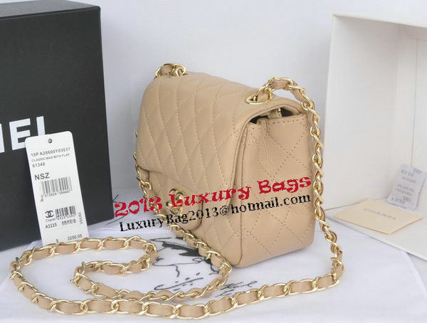 Chanel mini Classic Flap Bag Apricot Original Sheekskin CHA1115 Gold Chanel mini Classic Flap Bag Apricot Original Sheekskin CHA1115 Gold