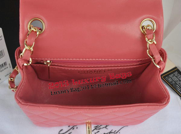 Chanel mini Classic Flap Bag Pink Original Sheekskin CHA1115 Gold Chanel mini Classic Flap Bag Pink Original Sheekskin CHA1115 Gold