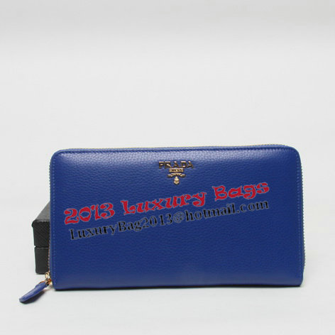 Prada Grainy Leather Wallets 1M1188 Blue Prada Grainy Leather Wallets 1M1188 Blue