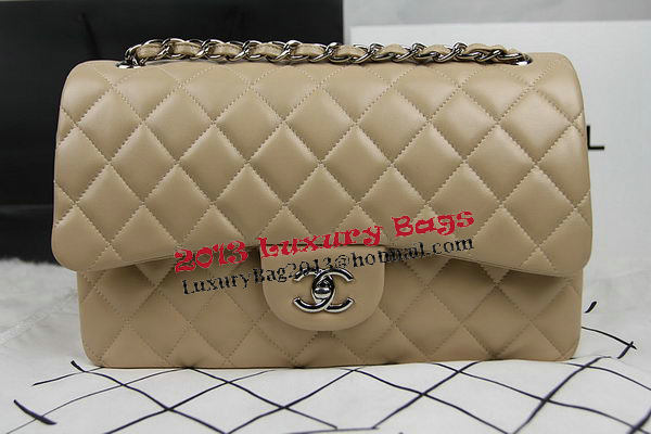 Chanel Classic Flap Bag Apricot Original Leather CF1113 Silver Chanel Classic Flap Bag Apricot Original Leather CF1113 Silver