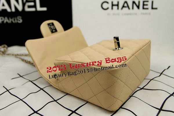 Chanel Classic MINI Flap Bag CF1115 Apricot Cannage Pattern Silver Chanel Classic MINI Flap Bag CF1115 Apricot Cannage Pattern Silver