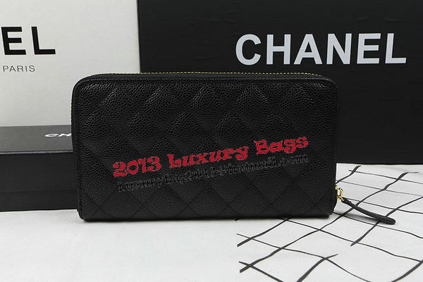 Chanel Matelasse Zip Around Wallet Black Cannage Pattern A50097 Gold Chanel Matelasse Zip Around Wallet Black Cannage Pattern A50097 Gold