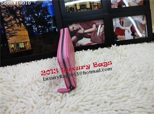 Bottega Veneta Intrecciato Nappa Zip Around Wallet BV5808 Pink Bottega Veneta Intrecciato Nappa Zip Around Wallet BV5808 Pink