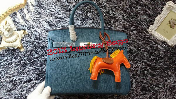 Hermes Birkin 30CM Tote Bags Litchi Leather H30LI Blue Hermes Birkin 30CM Tote Bags Litchi Leather H30LI Blue