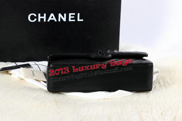 Chanel 2.55 Series Flap Bag Sheepskin Chevron Quilting A1112 Black Chanel 2.55 Series Flap Bag Sheepskin Chevron Quilting A1112 Black