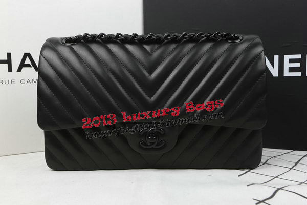 Chanel 2.55 Series Flap Bag Sheepskin Leather Chevron Quilting A1112 Black Chanel 2.55 Series Flap Bag Sheepskin Leather Chevron Quilting A1112 Black