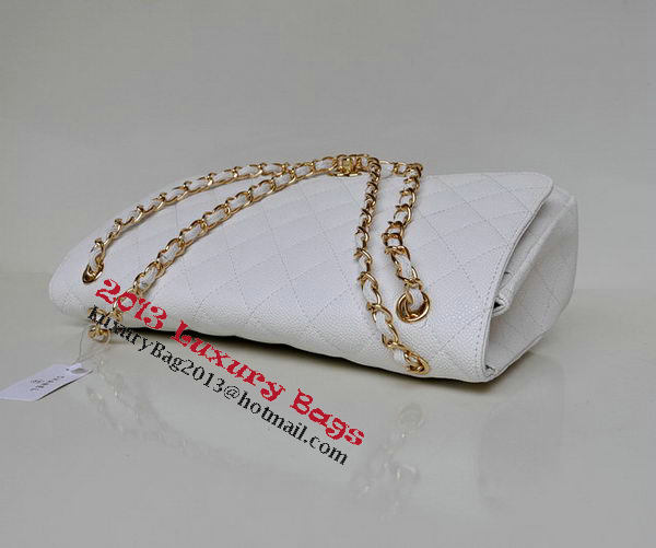 Chanel Maxi Quilted Classic Flap Bag White Cannage Patterns A58601 Gold Chanel Maxi Quilted Classic Flap Bag White Cannage Patterns A58601 Gold
