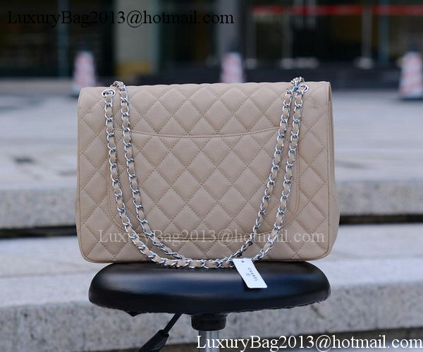 Chanel Maxi Quilted Classic Flap Bag Apricot Cannage Pattern A58601 Silver Chanel Maxi Quilted Classic Flap Bag Apricot Cannage Pattern A58601 Silver