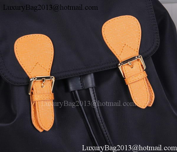 Burberry Large Backpack Fabric BU41048 Black&Orange Burberry Large Backpack Fabric BU41048 Black&Orange