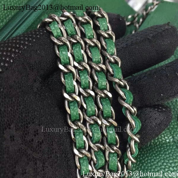 Chanel mini Flap Bag Cannage Pattern A8373 Green Chanel mini Flap Bag Cannage Pattern A8373 Green