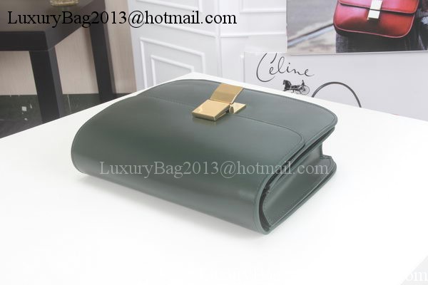 Celine Classic Box Flap Bag Calfskin Leather C3369 Green Celine Classic Box Flap Bag Calfskin Leather C3369 Green