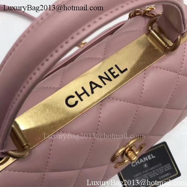 Chanel Classic Top Handle Bag Pink Sheepskin Leather A92991 Gold Chanel Classic Top Handle Bag Pink Sheepskin Leather A92991 Gold