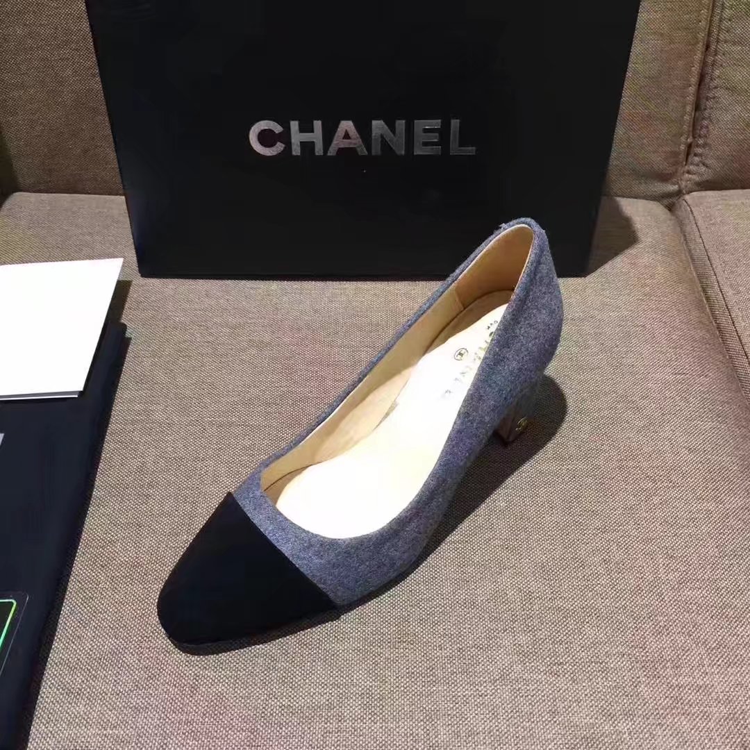 Chanel Pump Leather CH2146 Grey Chanel Pump Leather CH2146 Grey