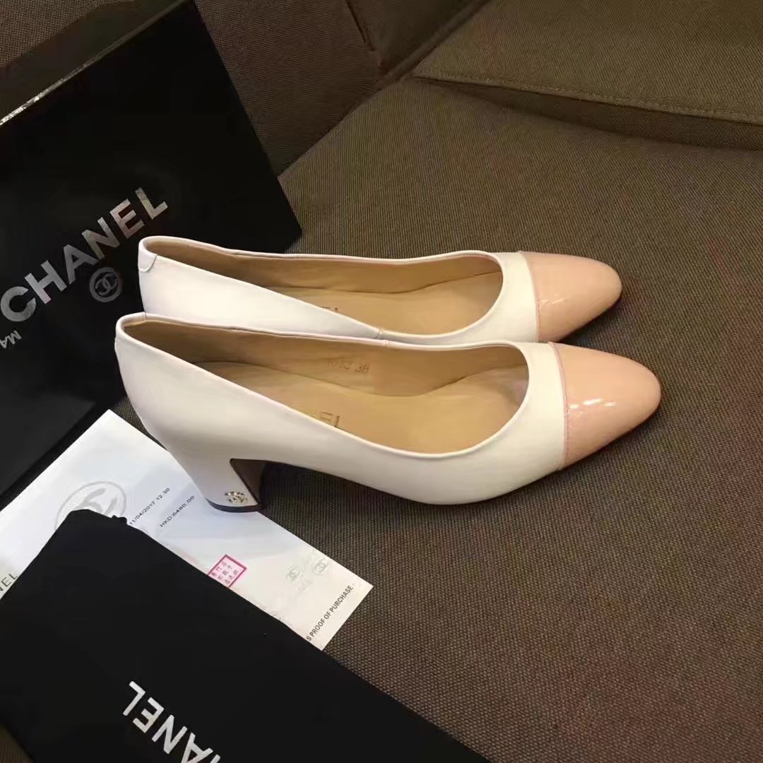 Chanel Pump Leather CH2146 White Chanel Pump Leather CH2146 White