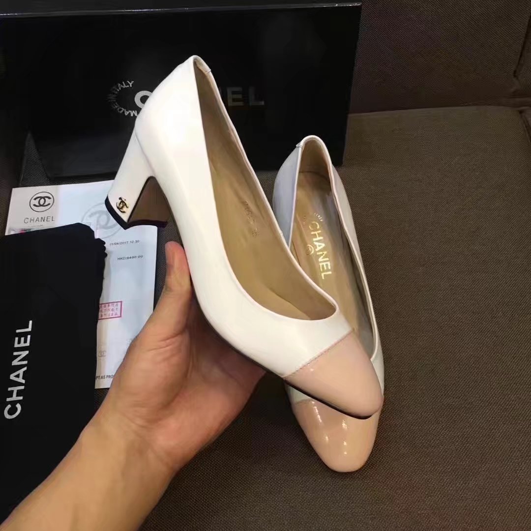 Chanel Pump Leather CH2146 White Chanel Pump Leather CH2146 White