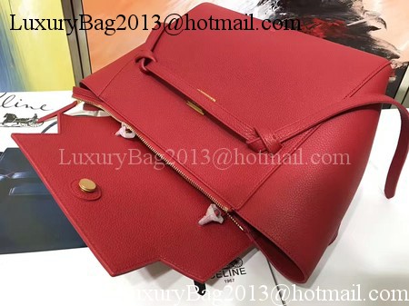 Celine Belt Bag Original Litchi Leather C3349 Red Celine Belt Bag Original Litchi Leather C3349 Red