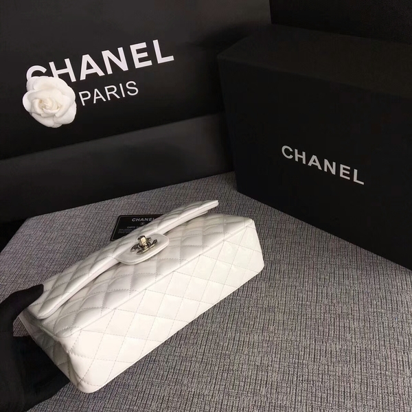 Chanel Flap Shoulder Bags White Original Patent Leather CF1112 Silver Chanel Flap Shoulder Bags White Original Patent Leather CF1112 Silver