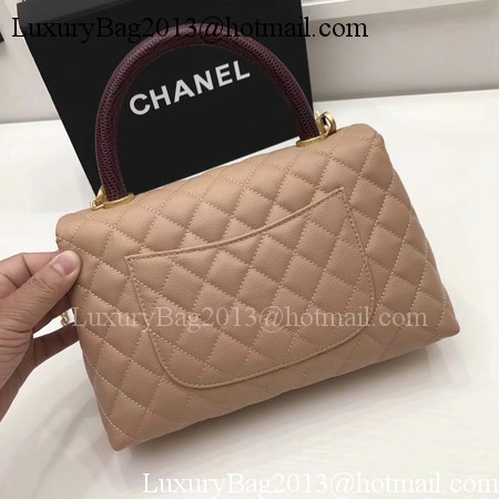 Chanel Classic Red Top Handle Bag Apricot Original Leather A92991 Gold Chanel Classic Red Top Handle Bag Apricot Original Leather A92991 Gold