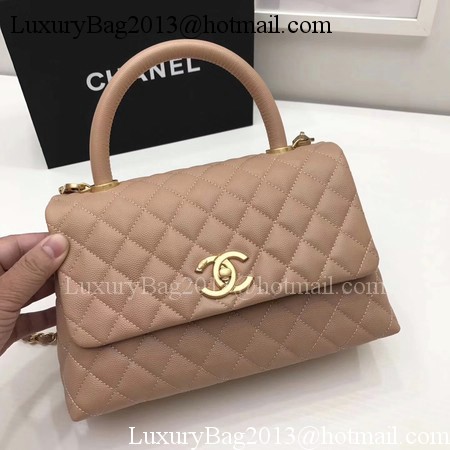 Chanel Classic Top Handle Bag Apricot Original Leather A92991 Gold Chanel Classic Top Handle Bag Apricot Original Leather A92991 Gold