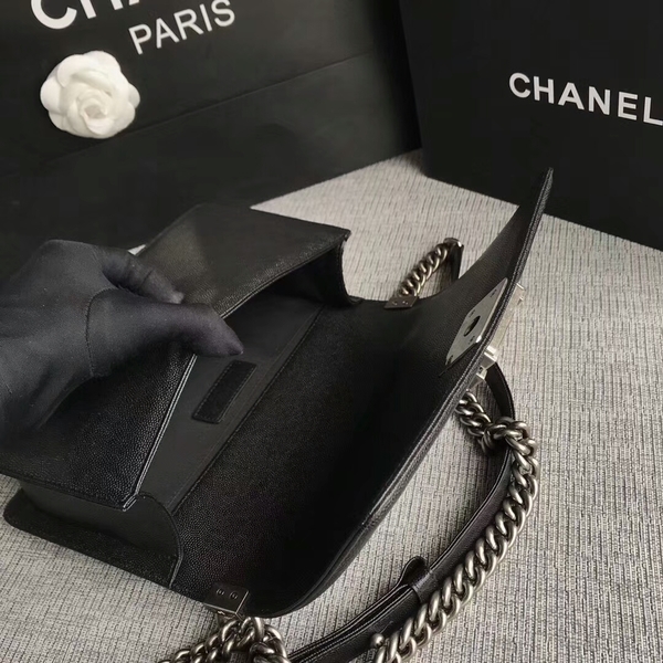 Boy Chanel Original Chevron Leather 67086 Black Boy Chanel Original Chevron Leather 67086 Black