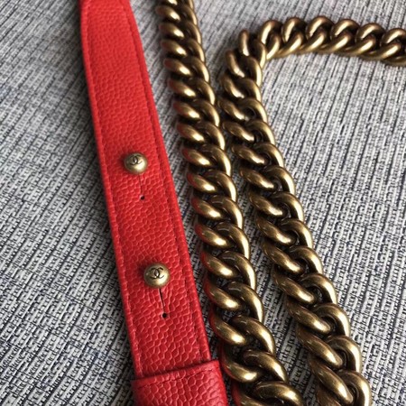 Boy Chanel Flap Shoulder Bag Red Original Cannage Pattern A67087 Gold Boy Chanel Flap Shoulder Bag Red Original Cannage Pattern A67087 Gold