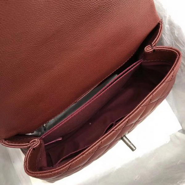 Chanel Classic Top Handle Bag Wine Cannage Pattern A92290 Silver Chanel Classic Top Handle Bag Wine Cannage Pattern A92290 Silver
