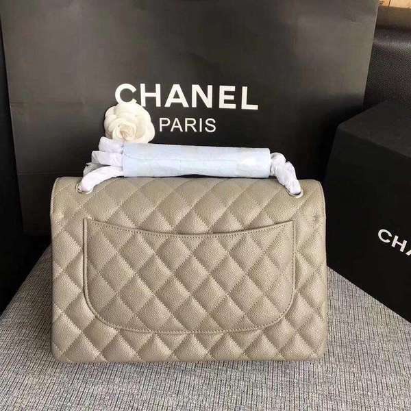 Chanel Flap Shoulder Bags Grey Original Calfskin Leather CF1113 Silver Chanel Flap Shoulder Bags Grey Original Calfskin Leather CF1113 Silver