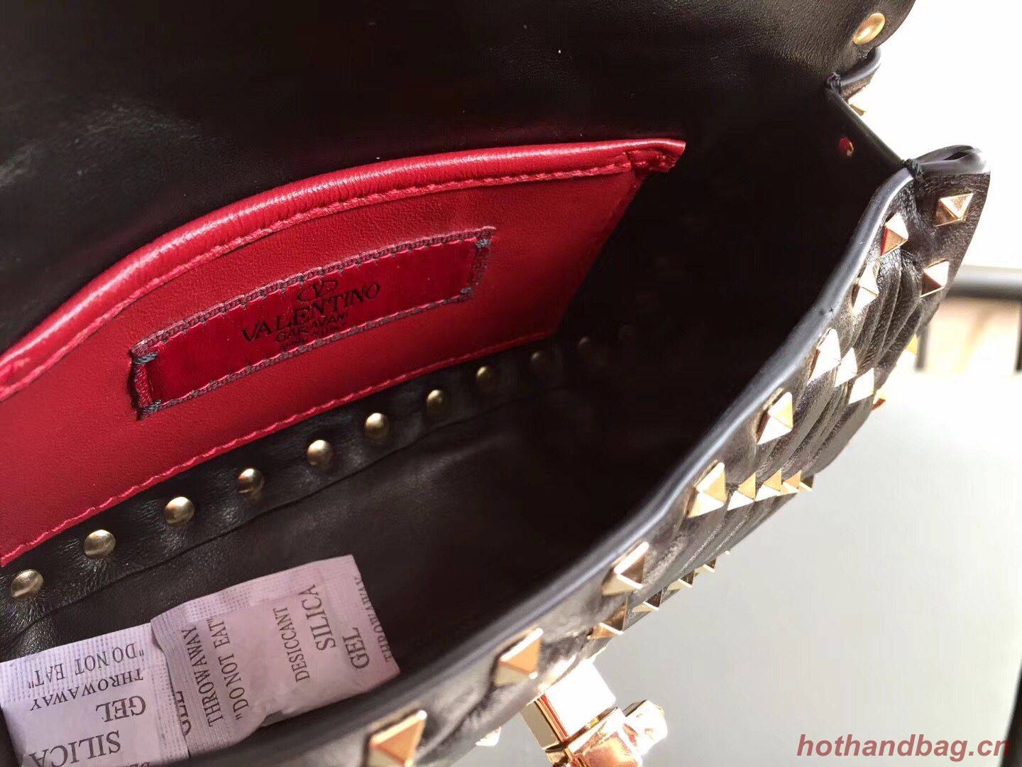 VALENTINO leather bag 0051 black VALENTINO leather bag 0051 black