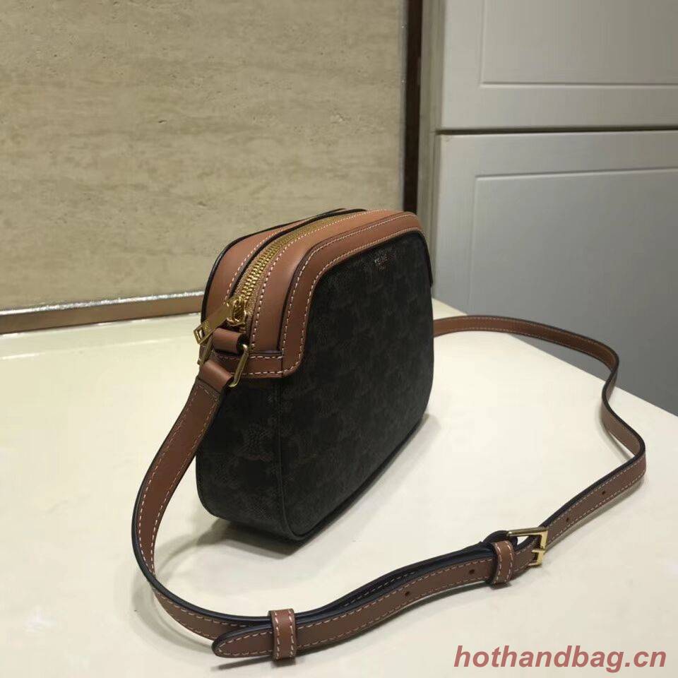Celine SMALL CAMERA BAG IN TRIOMPHE CANVAS 191522 tan Celine SMALL CAMERA BAG IN TRIOMPHE CANVAS 191522 tan