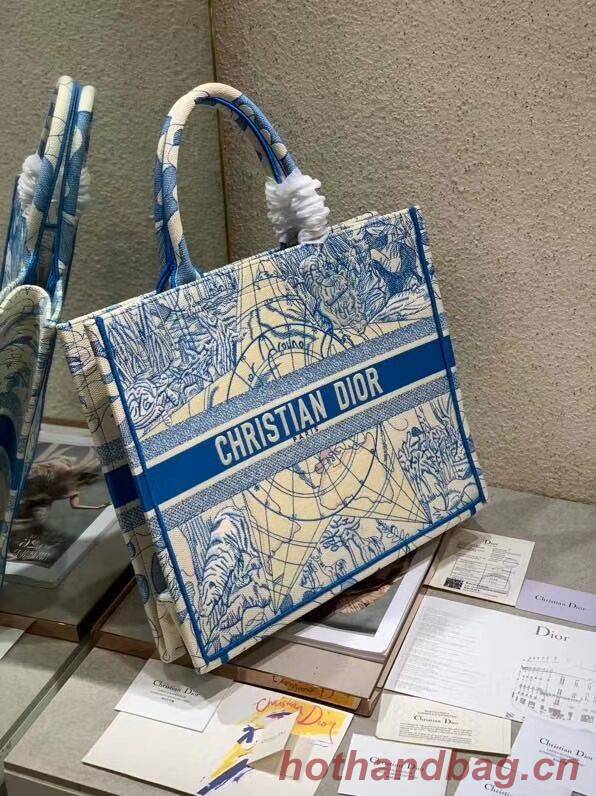 DIOR BOOK TOTE EMBROIDERED CANVAS BAG C1287-12 DIOR BOOK TOTE EMBROIDERED CANVAS BAG C1287-12