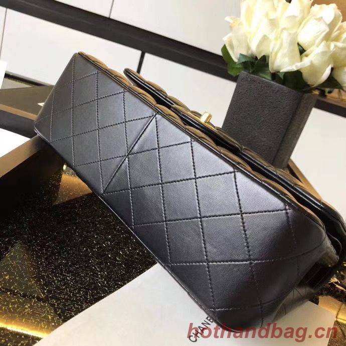 Chanel Jumbo Double Flaps Bags Black Original Sheepskin Leather A36097 Gold Chanel Jumbo Double Flaps Bags Black Original Sheepskin Leather A36097 Gold