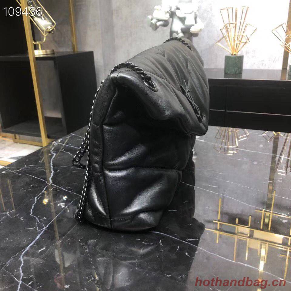Yves Saint Laurent LOULOU PUFFER IN QUILTED CRINKLED MATTE LEATHER MEDIUM BAG Y577475 Black Yves Saint Laurent LOULOU PUFFER IN QUILTED CRINKLED MATTE LEATHER MEDIUM BAG Y577475 Black