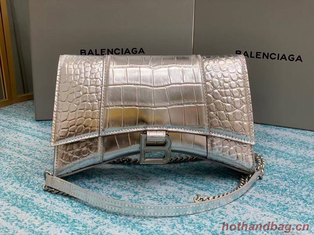 Balenciaga HOURGLASS CHAIN BAG B164497 Silver Balenciaga HOURGLASS CHAIN BAG B164497 Silver