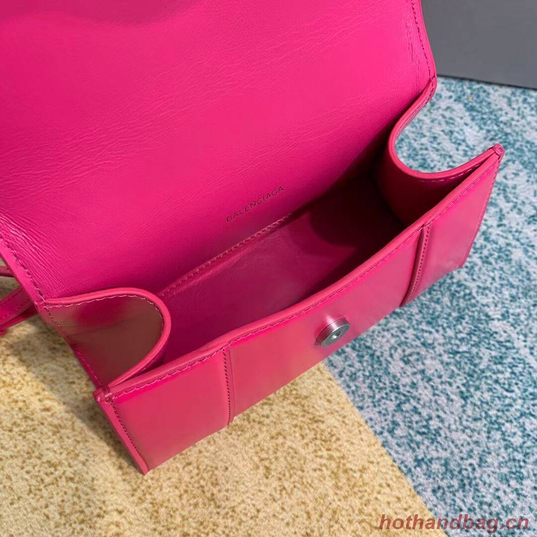 Balenciaga Hourglass XS Top Handle Bag shiny box calfskin 28331 neon pink Balenciaga Hourglass XS Top Handle Bag shiny box calfskin 28331 neon pink