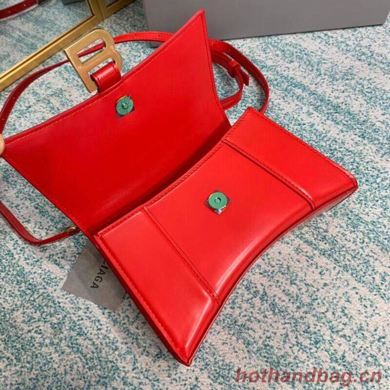 Balenciaga Hourglass XS Top Handle Bag shiny box calfskin 28331 red Balenciaga Hourglass XS Top Handle Bag shiny box calfskin 28331 red