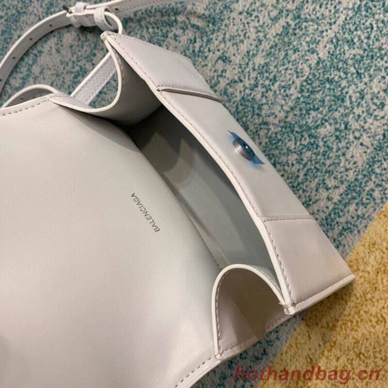 Balenciaga Hourglass XS Top Handle Bag shiny box calfskin 28331 white Balenciaga Hourglass XS Top Handle Bag shiny box calfskin 28331 white