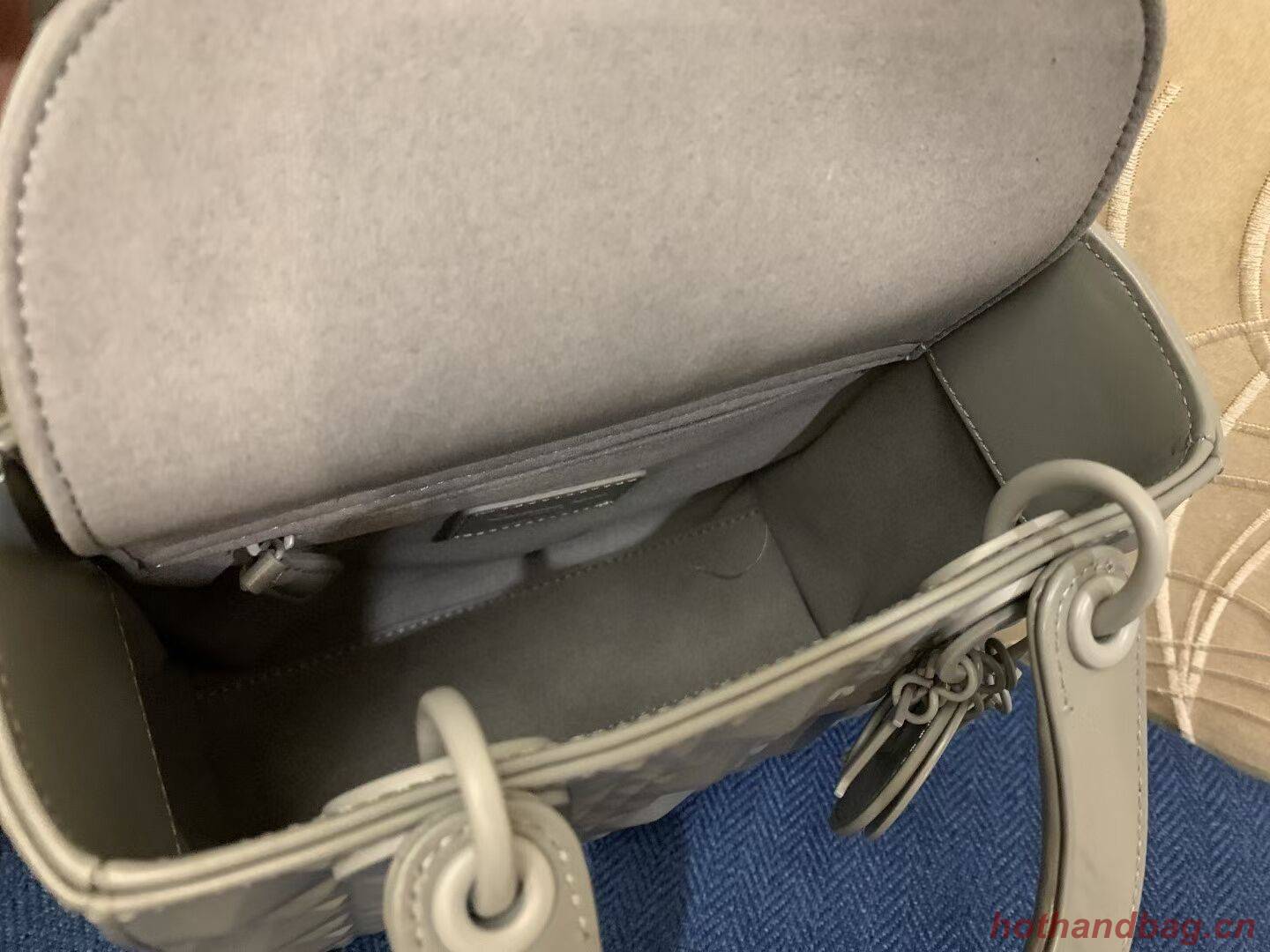 MEDIUM LADY DIOR BAG Cannage Calfskin C2813 gray MEDIUM LADY DIOR BAG Cannage Calfskin C2813 gray