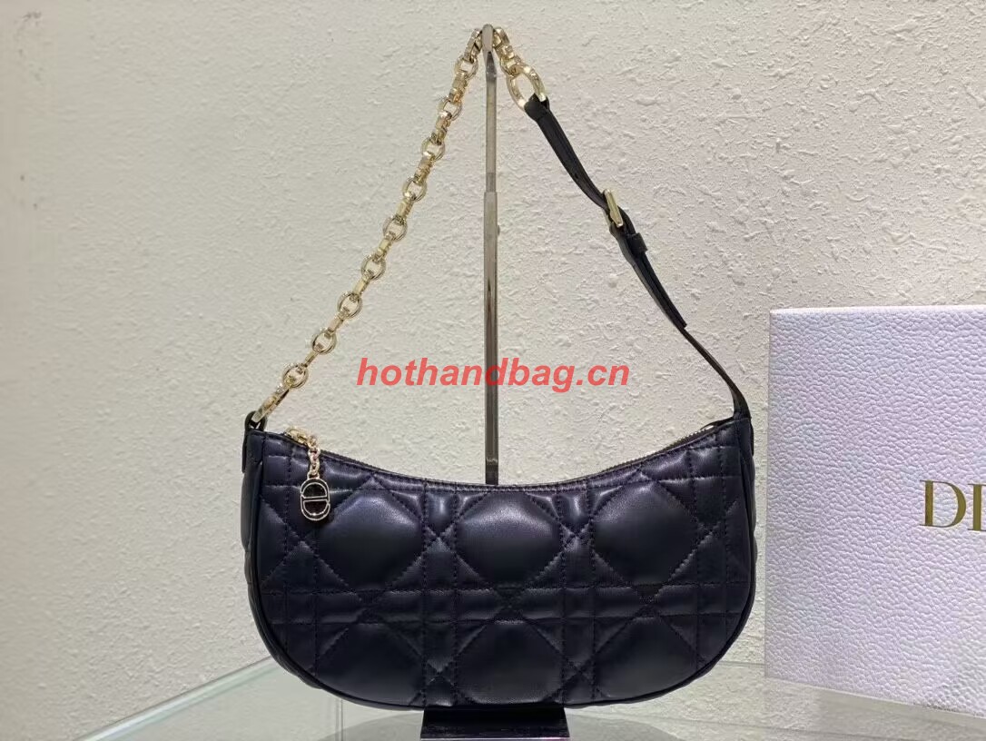 SMALL DIOR CD LOUNGE BAG black Supple Macrocannage Lambskin M2252ONG SMALL DIOR CD LOUNGE BAG black Supple Macrocannage Lambskin M2252ONG