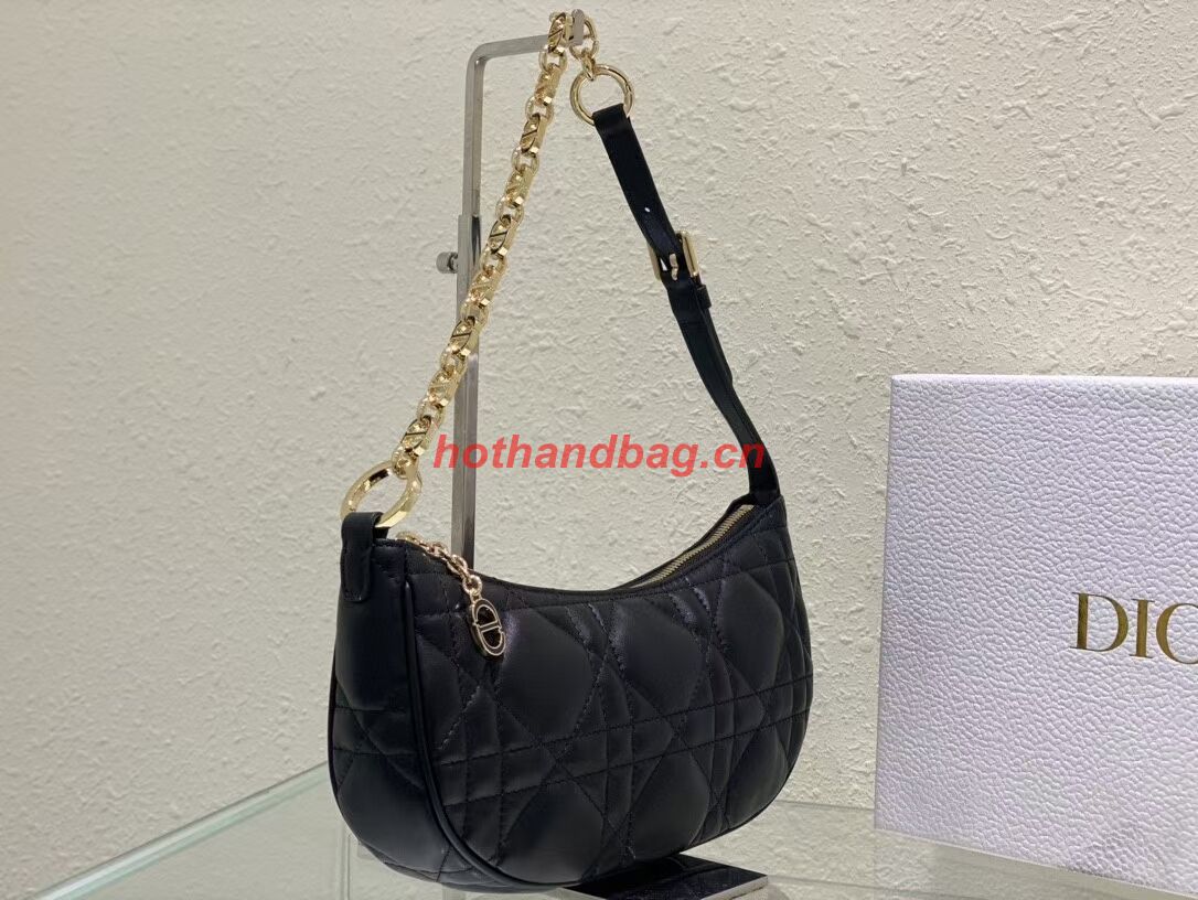 SMALL DIOR CD LOUNGE BAG black Supple Macrocannage Lambskin M2252ONG SMALL DIOR CD LOUNGE BAG black Supple Macrocannage Lambskin M2252ONG