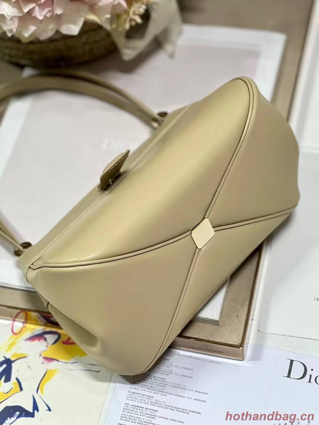 SMALL DIOR KEY BAG Box Calfskin M1844O Sand-Colored SMALL DIOR KEY BAG Box Calfskin M1844O Sand-Colored