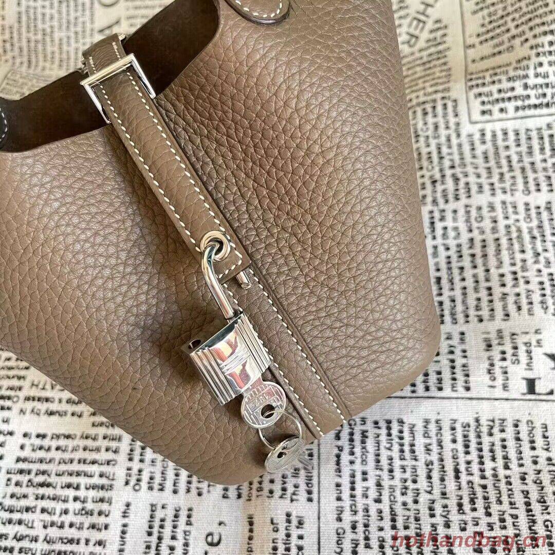Hermes Mini Picotin 14 Lock Bags Original Togo Leather PL5302 Dark Gray Hermes Mini Picotin 14 Lock Bags Original Togo Leather PL5302 Dark Gray