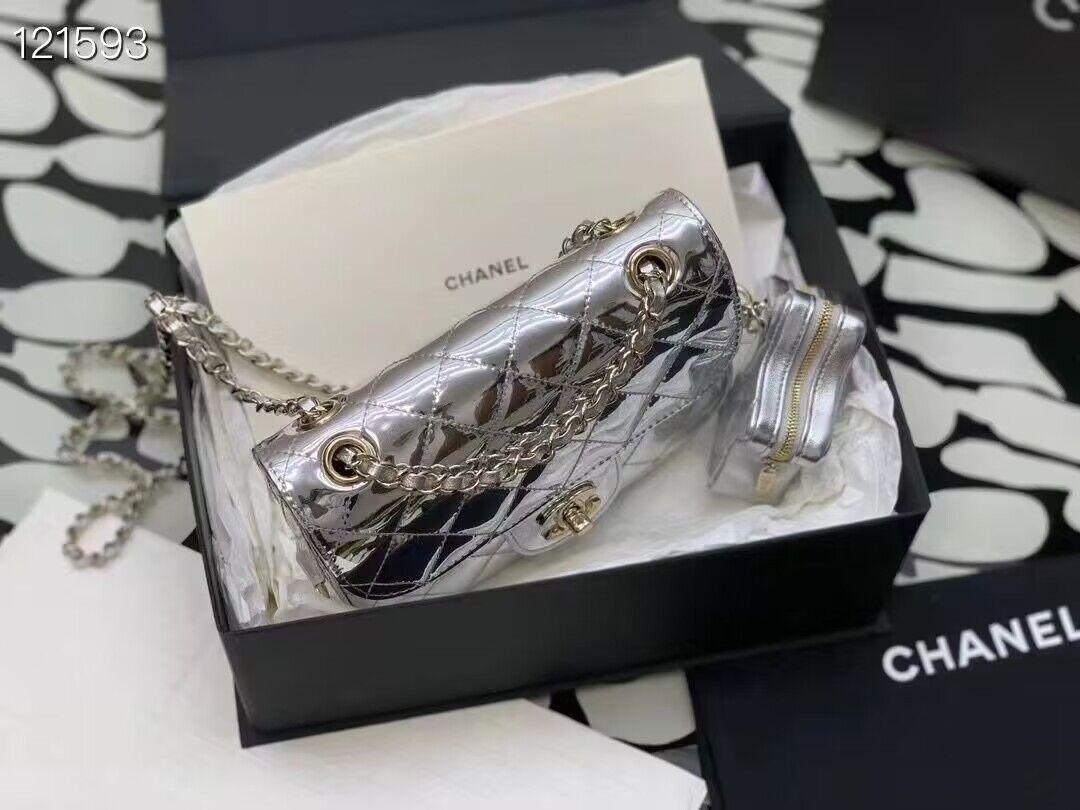 Chanel Mini Flap Bag & Star Coin Bag AS4646 Silver Chanel Mini Flap Bag & Star Coin Bag AS4646 Silver