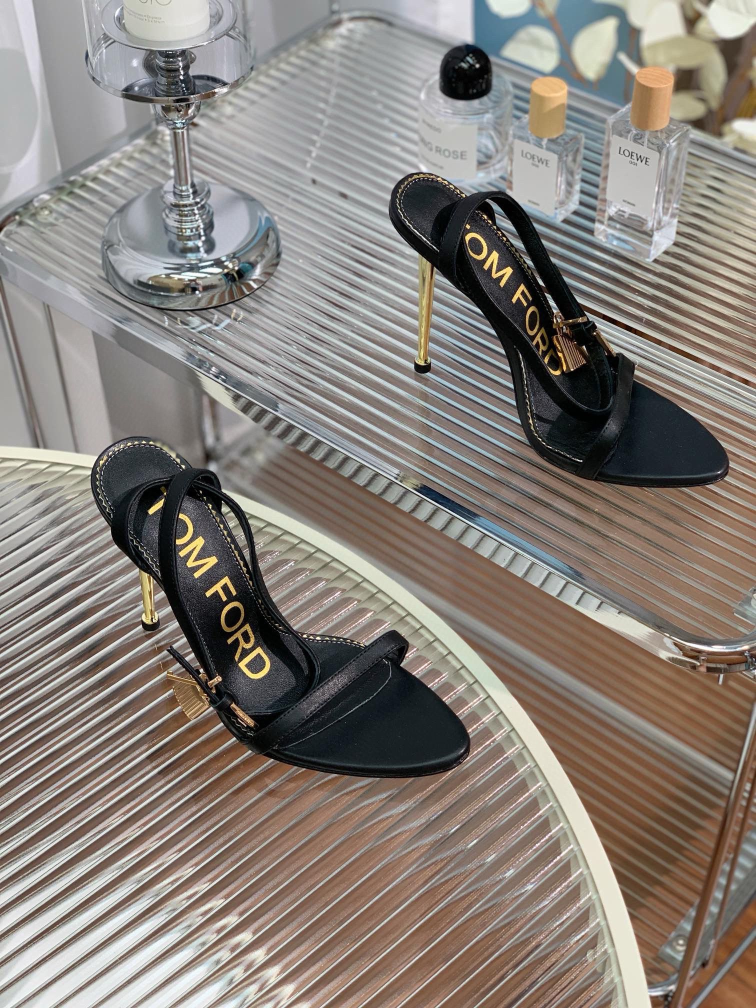 Tomford Sandals Padlock Shoes Heels Hight 10.5CM TF30912 Black Tomford Sandals Padlock Shoes Heels Hight 10.5CM TF30912 Black