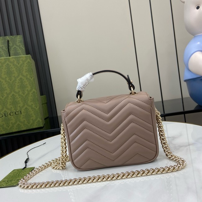 GUCCI GG MARMONT MINI TOP HANDLE BAG 811238 DARK PINK