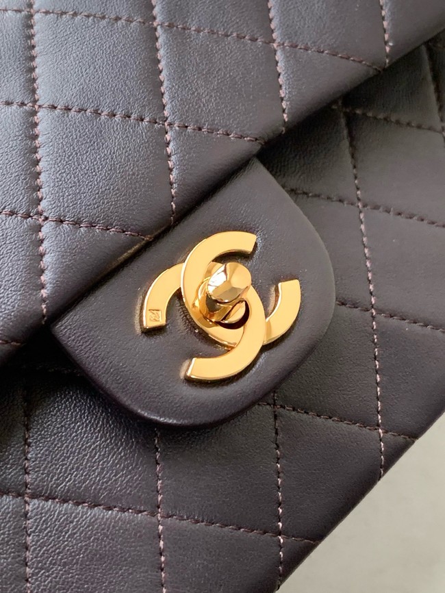 Chanel CLASSIC Original Leather 11.12 HANDBAG 1112 dark brown