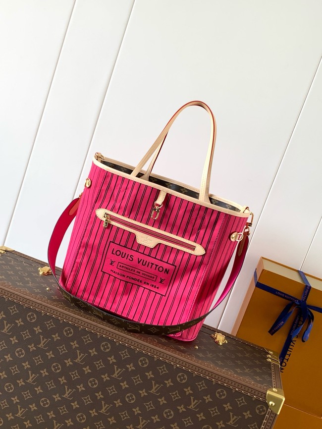 Louis Vuitton Neverfull Bandouliere Inside Out MM M12257 Monogram&Rose Pondichery